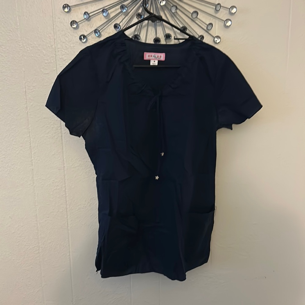 Navy blue scrub top